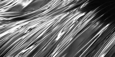 Metalik, soyut, dalgalı sıvı arka plan. 3d resimleme