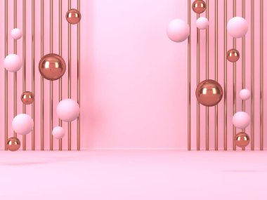 Kozmetik ürün sunumu için boş bir vitrin. En az olay yeri. Reklamcılık arka plan oluşturur. 3d hazırlayıcı