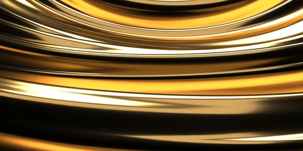 Fundo Líquido Ondulado Abstrato Dourado Renderizar Ilustração — Fotografia de Stock