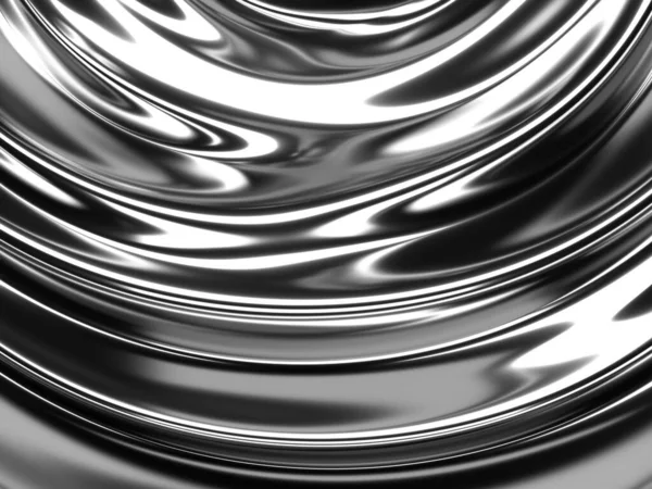 Metallic Abstract Wavy Liquid Background Render Illustration — Stock Photo, Image