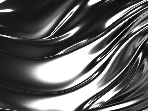 Metallic Abstract Wavy Liquid Background Render Illustration — Stock Photo, Image