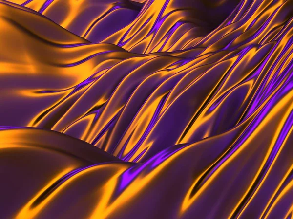 Colorful Liquid Metallic Wavy Background Render Illustration — Stock Photo, Image