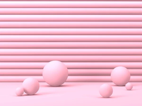 Абстрактные Минимальные Сцены Геометрическими Формами Розовый Крем Фон Рендеринг — стоковое фото