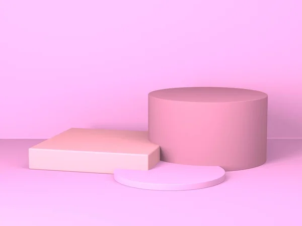 Sfondo Geometrico Astratto Colore Rosa Modello Podio Forma Geometrica Presentazione — Foto Stock