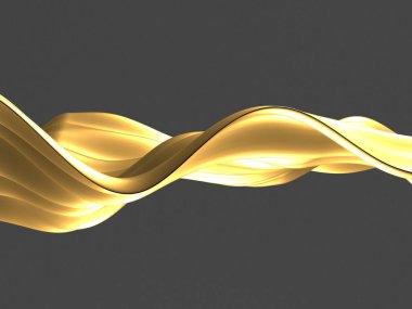 Altın soyut dalgalı sıvı arka plan. 3d resimleme