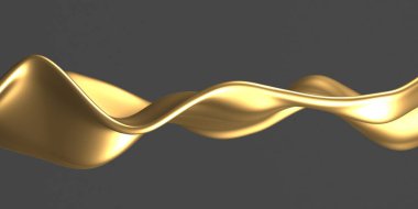 Altın soyut dalgalı sıvı arka plan. 3d resimleme