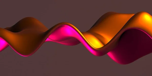 カラフルな液体金属波背景 3Dレンダリング図 — ストック写真