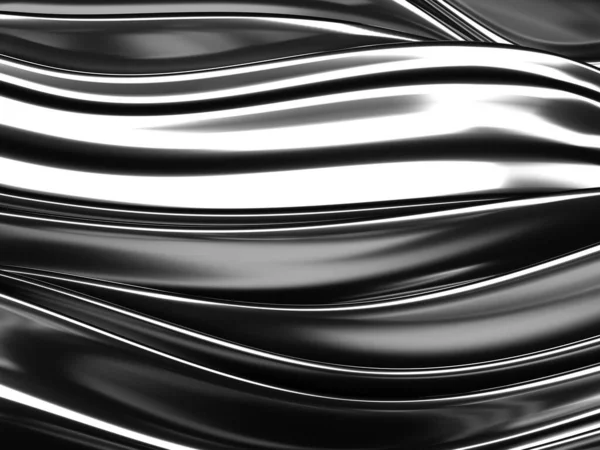 Metallic Abstract Wavy Liquid Background Render Illustration — Stock Photo, Image