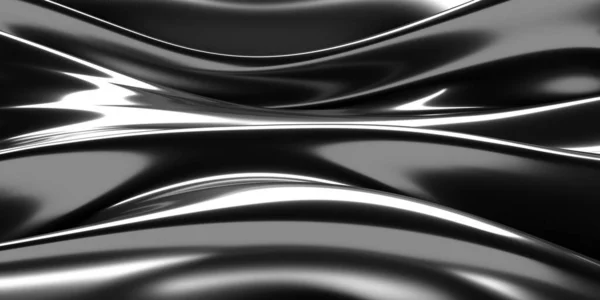 Metallic Abstract Wavy Liquid Background Render Illustration — Stock Photo, Image