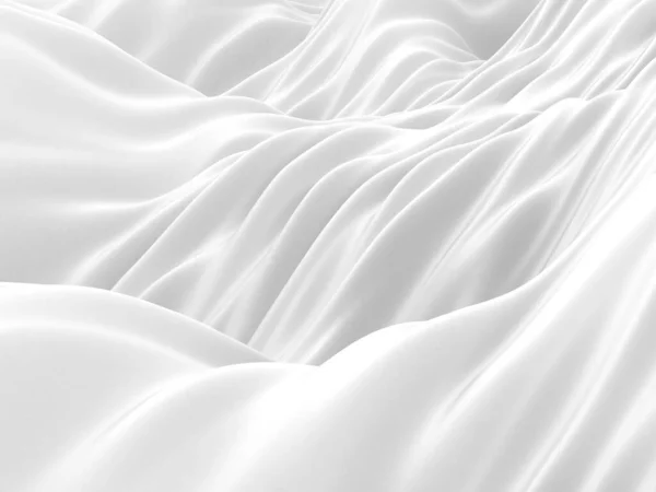 Branco Abstrato Líquido Ondulado Fundo Renderizar Ilustração — Fotografia de Stock
