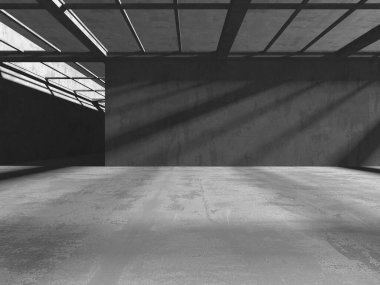 Soyut mimari arka plan. İçi boş beton döşeme. 3d hazırlayıcı