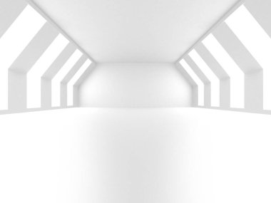 Soyut Beyaz Mimari Tasarım Konsepti. 3d Görüntüleme