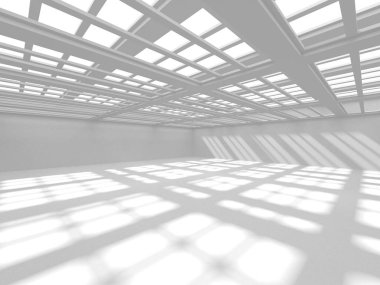 Beyaz Modern Arkaplan. Soyut Bina Konsepti. 3d Hazırlama