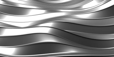 Metalik, soyut, dalgalı sıvı arka plan. 3d resimleme