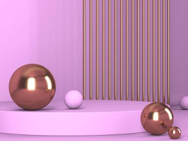 Kozmetik ürün sunumu için boş bir vitrin. En az olay yeri. Reklamcılık arka plan oluşturur. 3d hazırlayıcı