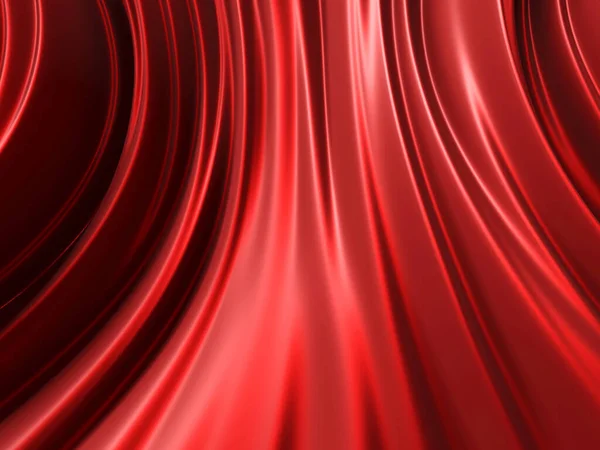 Ondas Rojas Suaves Fondo Abstracto Lujo Renderizar —  Fotos de Stock