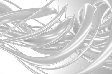 Modern sanat tasarımı için monokromda soyut metalik akıcılık. 3d hazırlayıcı.
