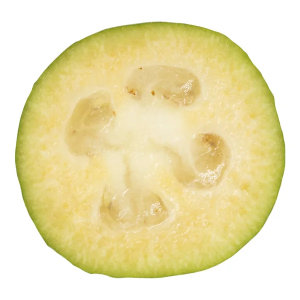 Groene Feijoa Vruchten Geïsoleerd Witte Achtergrond Wetenschappelijke Naam Acca Sellowiana — Stockfoto