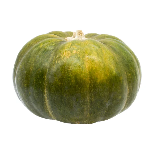 Calabaza Amarilla Verde Fresca Aislada Sobre Fondo Blanco Otoño —  Fotos de Stock