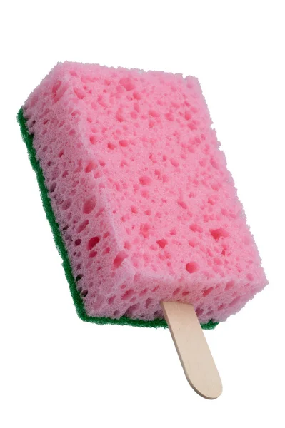 Sponge Popsicle Stick Isolated White Background — Stock Photo, Image