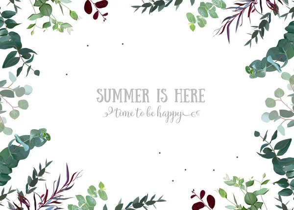 Bitkisel davet basit vektör yatay çerçeve