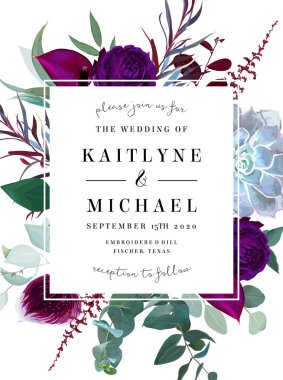 Yaprak ve çiçek tanzimi kare çiçek etiketi çerçeve. 