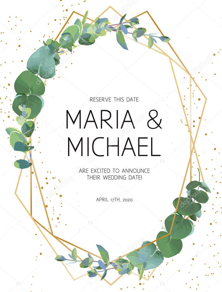 Greenery wedding invitation
