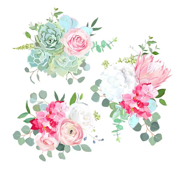 Beautiful summer wedding flowers — Stock Vector
