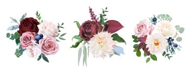 Çöl tarçın, kahverengi, tozlu pembe ve kremsi gül