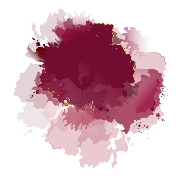 Borgoña rojo, bordo, marsala, canela rosa acuarela vector salpicadura — Vector de stock