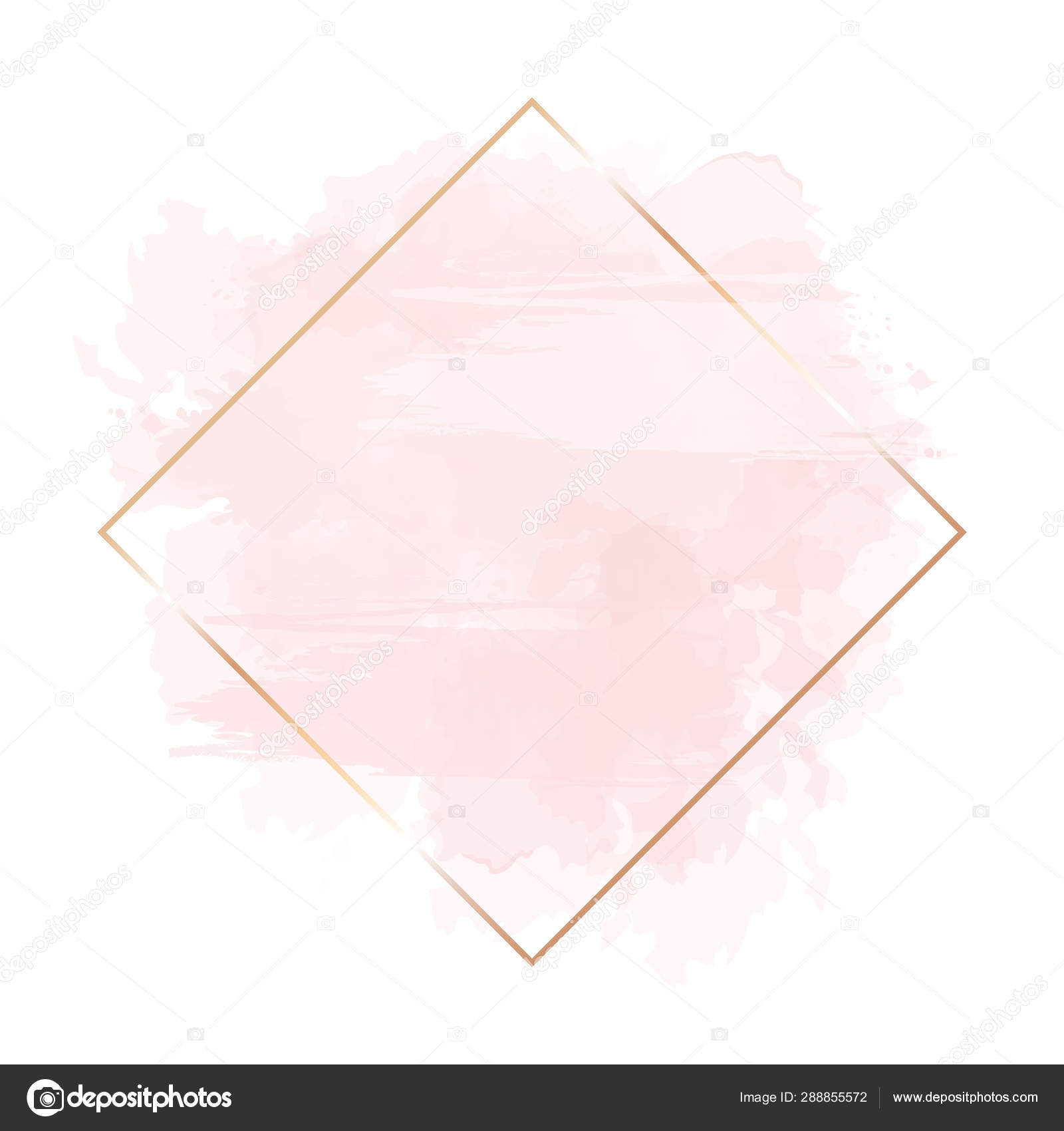 Golden Line Art, Watercolor Style Pink Texture Splash. Stock Vector Image By ©Lavendertime_ #288855572