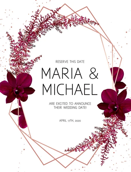 马萨拉彩色深色异国情调的兰花，酒红色阿蒂尔贝 — 图库矢量图片