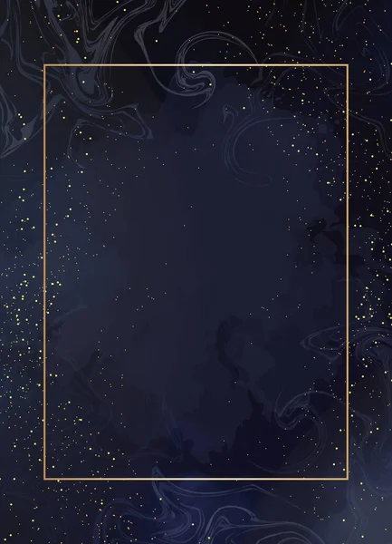 Волшебная ночь темно-синяя карта с сверкающими блестками — стоковый вектор