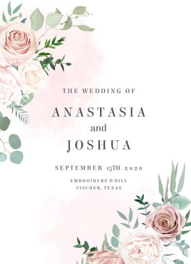 Gümüş adaçayı ve allık pembe çiçek vektör tasarımı çerçeve