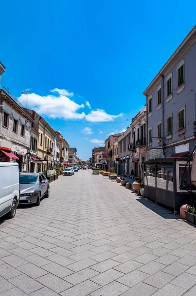 Szardíniai Város Porto Torres Egy Napsütéses Napon Tavasz Utca — Stock Fotó