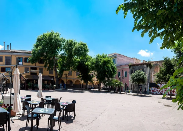 Plaza Garibaldi Piazza Garibaldi Porto Torres Cerdeña Día Soleado Primavera — Foto de Stock