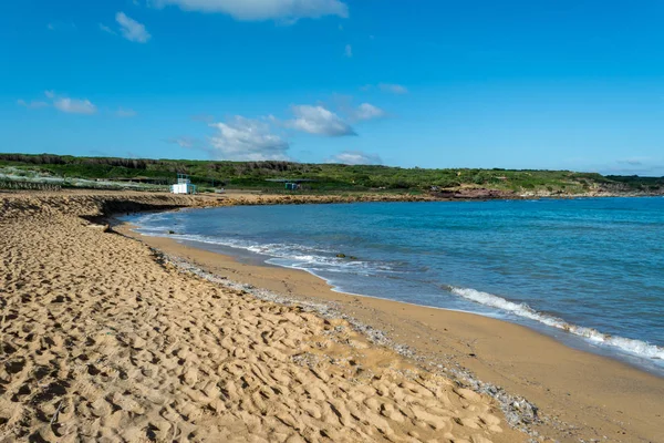 Pohled Pobřeží Sardinie Pláž Porto Ferro Pošmourné Ráno Letní — Stock fotografie