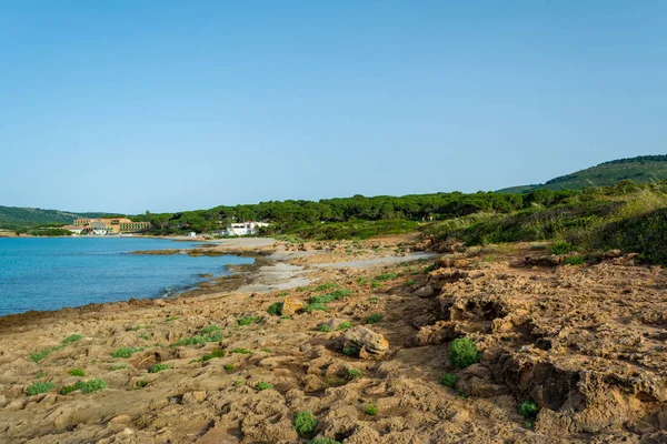 Görünümü, Sardunya Plajı, Le Bombarde, Alghero, yakınındaki summero sabahın erken saatlerinde