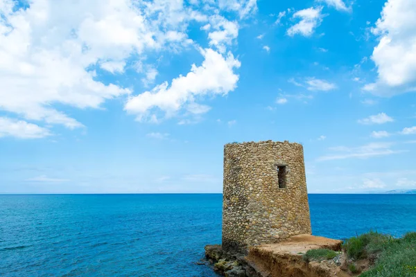 Ősi Abbacurrente Tower Közel Város Porto Torres Asinara Öbölre Egy — Stock Fotó