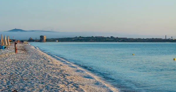 Alba Sulla Spiaggia Saline Vicino Stintino Sardegna — Foto Stock