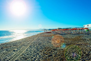 Bir sabah yaz plaj manzara