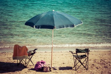 Plajdaki şemsiye