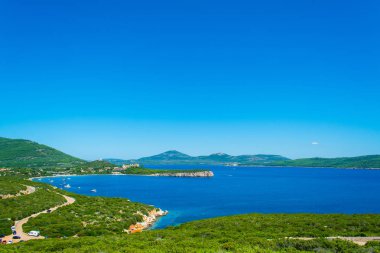 Manzara, Körfez, Capo Caccia, Sardinya, yaz aylarında