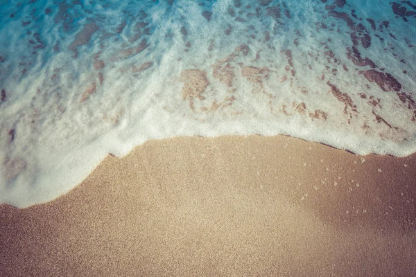 Closeup Waves Beach Sand Sunny Day Summer — Stock Photo, Image