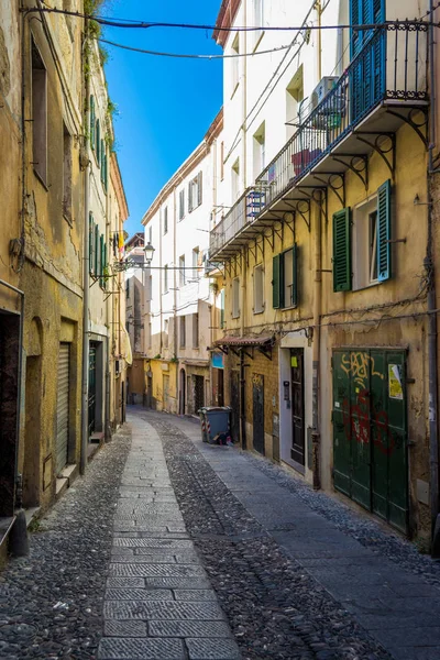 Beautiful deserted alley in a italian old city in a sunny day