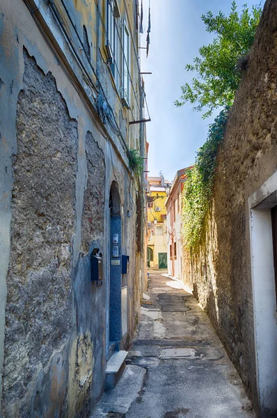 Beautiful deserted alley in a italian old city in a sunny day