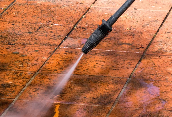 Closeup on pressure washer