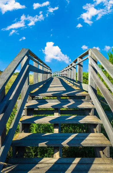 A strandon fa footbridge — Stock Fotó