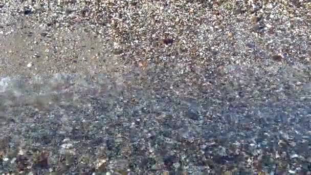 Mouvement Lent Eau Mer Sur Plage Dans Une Matinée Été — Video