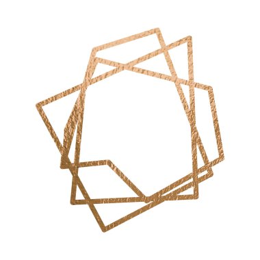Geometrik kare el altın çerçeveler çizdi. Dokusal dijital sanat. Tebrik kartı, poster, afiş, davetiye, düğün, güzellik, web tasarımı, post, paket kağıdı.